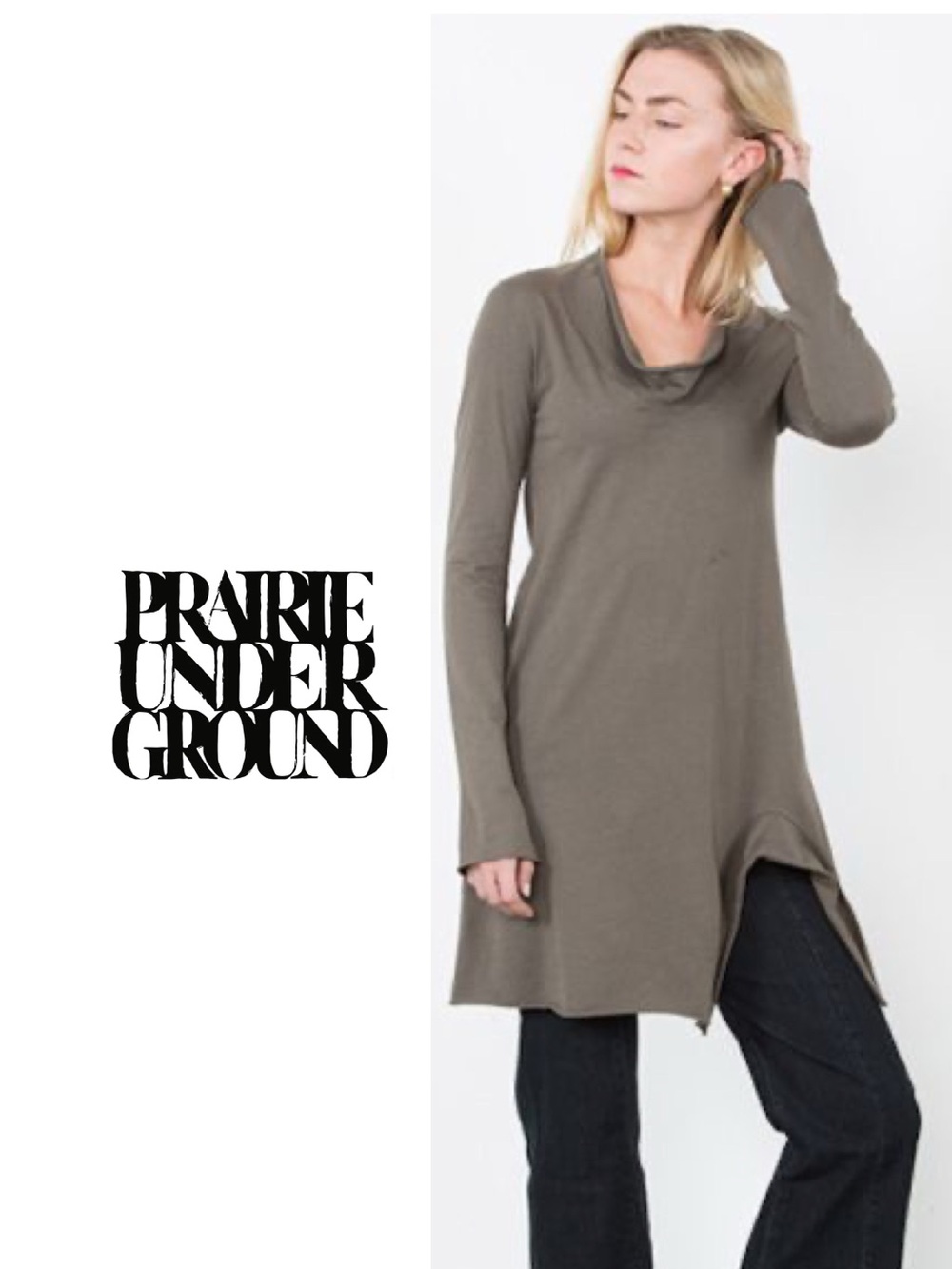 Prairie Underground Reflectionet Drape Neck Asymmetric Tunic